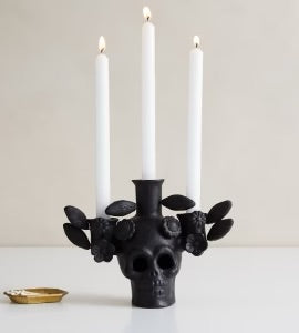 Terracotta Skull Candelabra